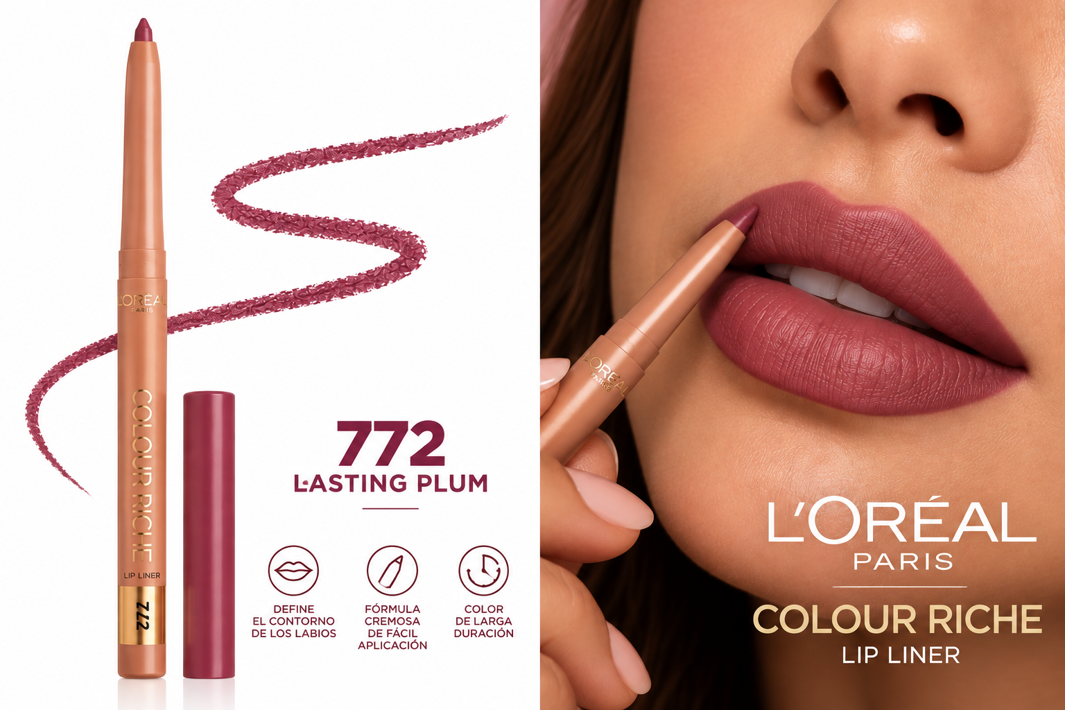 Delineador de Labios 772 Lasting Plum - Colour Riche