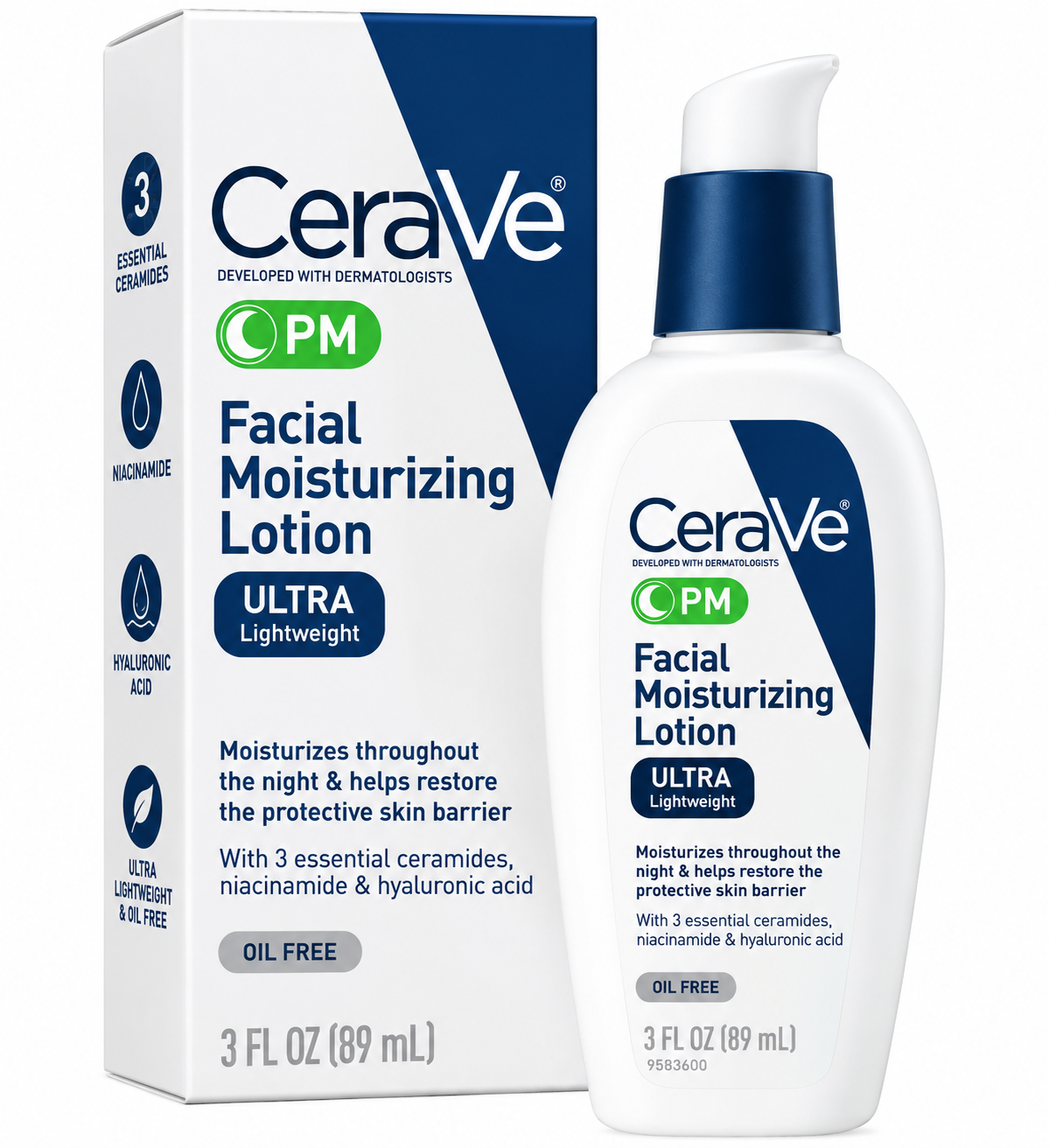 Loción Hidratante Facial de Noche CeraVe PM