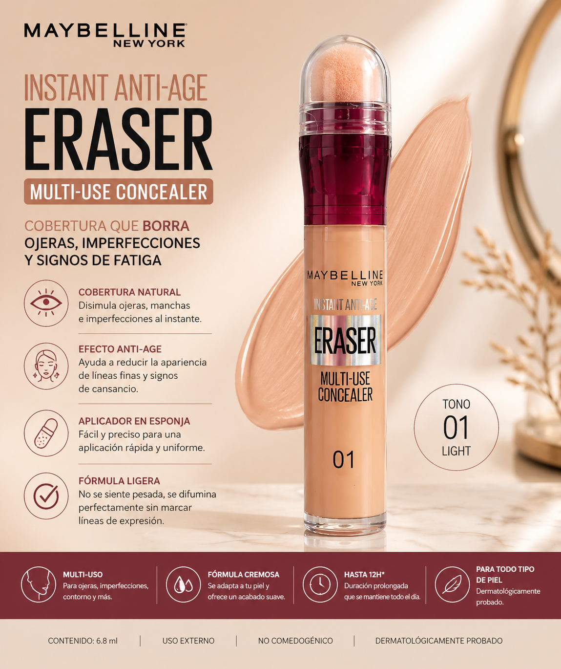 Corrector Multiuso Tono 01 Light