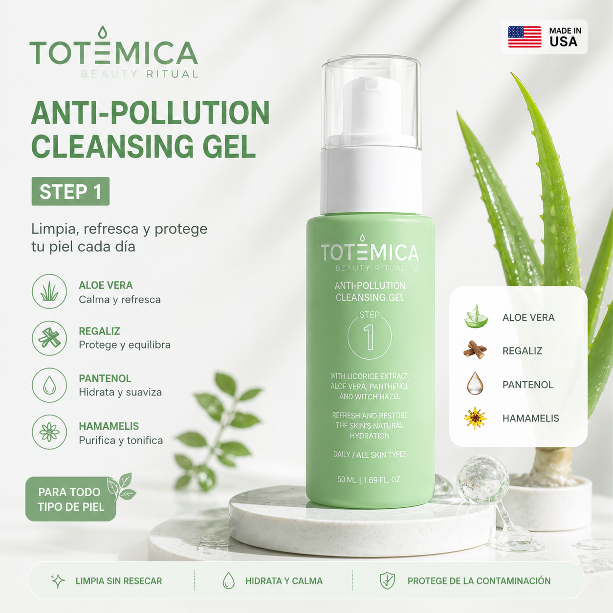 TOTEMICA Anti-Pollution Cleansing Gel – Step 1