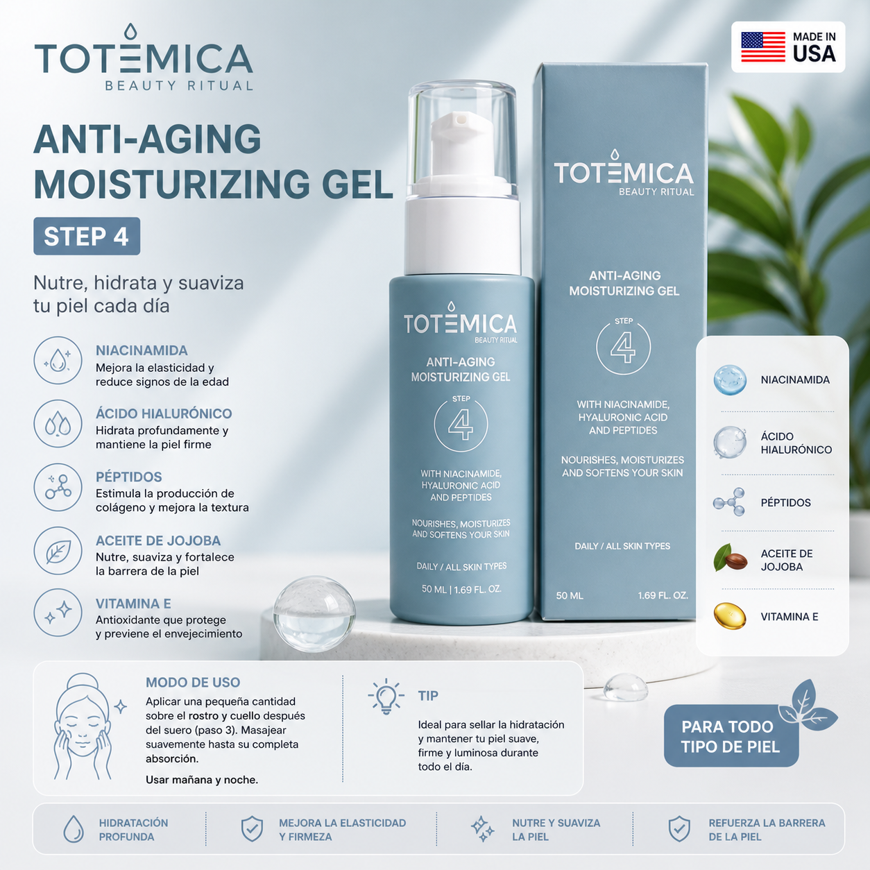 TOTÉMICA Anti-Aging Moisturizing Gel – Step 4