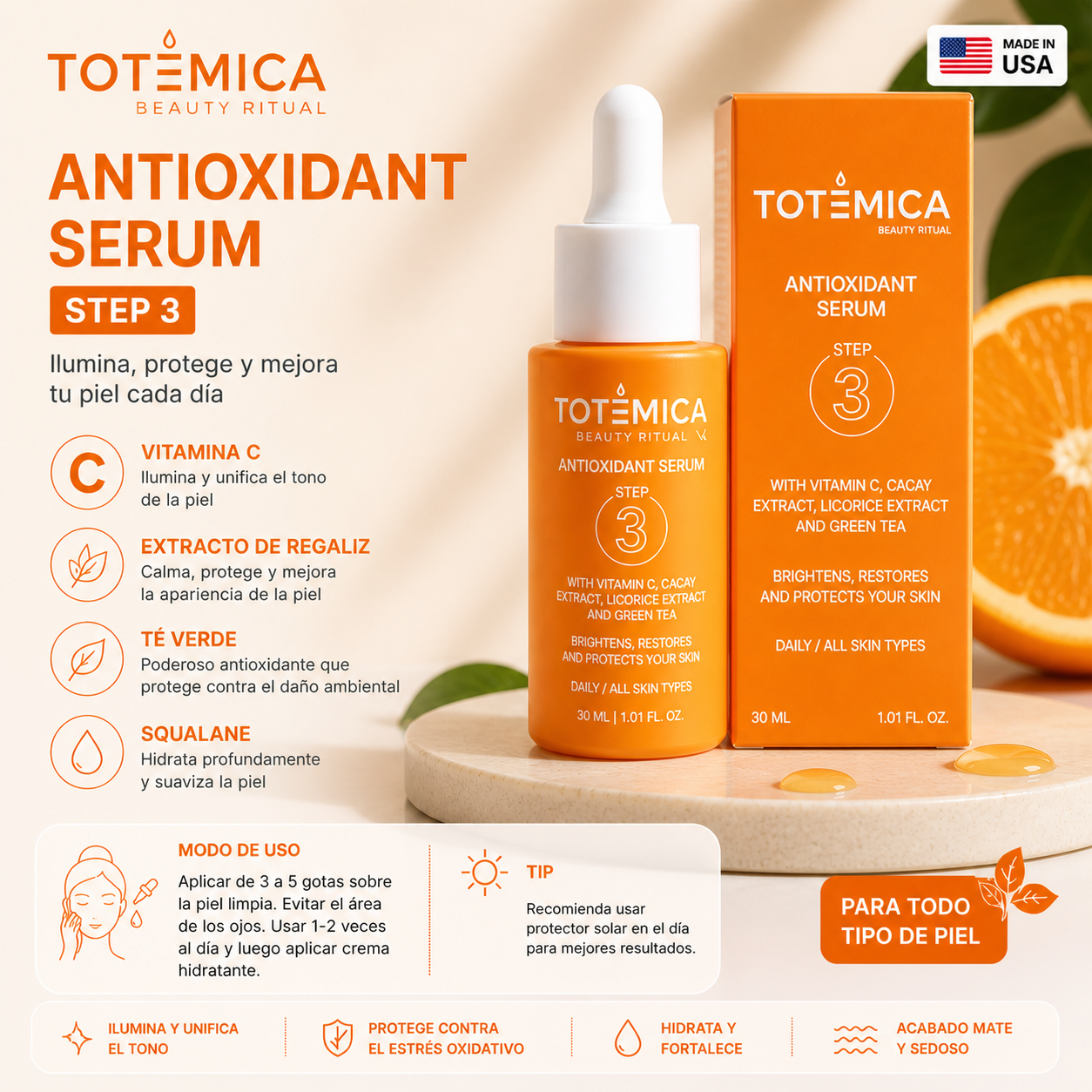 TOTEMICA Antioxidant Serum – Vitamina C - Step 3